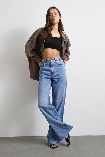 Never more High Waist Lycra Five Pocket Red Leg Jean