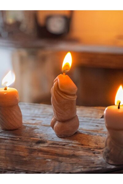 AresMumAtölyesi mini boy esprili penis şeklinde dekoratif mum