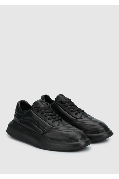 Provoq Siyah Deri Erkek Sneaker