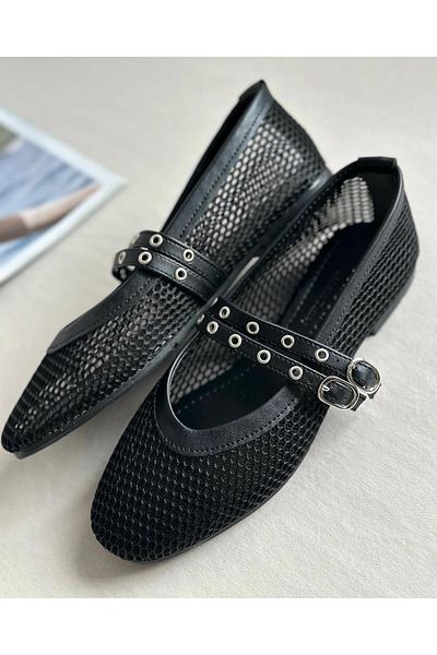 Zuum Balerini de damă Katro Mesh Detail Daily - Negru