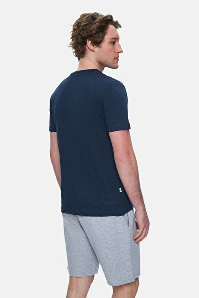 UCLA Ανδρικό μπλουζάκι CULVER Navy Blue Crew Neck με στάνταρ εφαρμογή