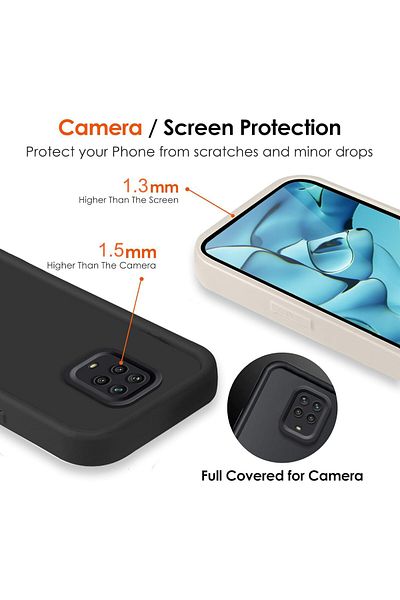 Fibaks حافظة هاتف Xiaomi Redmi Note 9 Pro - 9S مع حماية للكاميرا، غطاء سيليكون أحمر ناعم ممتص للصدمات