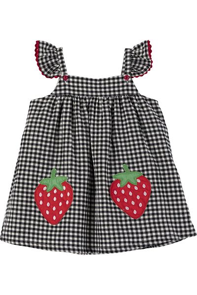 İdilbaby&Mamino İdi̇lbaby&Mamino Baby Girl Black Plaid Suspender Dress