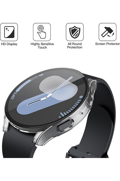 AWH 2-Pack Screen Protector for Galaxy Watch 7 44mm, Tempered Glass, High Sensitivity, Transparent