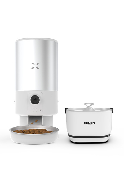 Xenon Smart Akıllı Çelik Mama Kabı Ve Otomatik Bataryalı Su Pınarı 2'li Pet Ü...