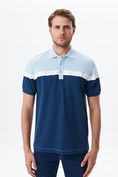 Arma Ανδρικό μπλουζάκι μπλε κανονική εφαρμογή Basic 100% βαμβακερό γιακά πόλο