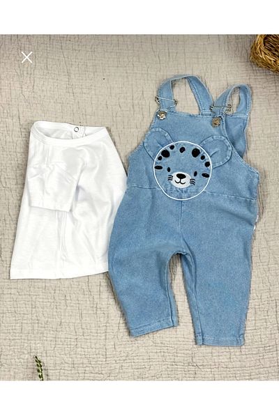 Store Baby Denim Salopette Short Sleeve with Badge 9-24 Months Range