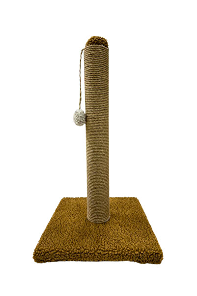 Komano Pontika Plush Textured Soft Single Pompom Cat Scratching Board 52 cm Soft Loved Colors