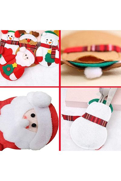 Generic Set of 8 Generic cutlery holders, textile, multicolor, 14 x 10 cm