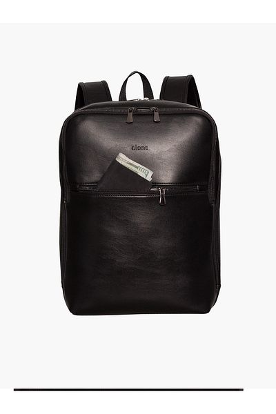 Alone Rucsac pentru laptop |   1027 Rucsac pentru computer din piele PU neagră