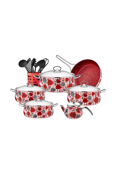 NETLON 18-Piece Granite Casserole Enamel Set