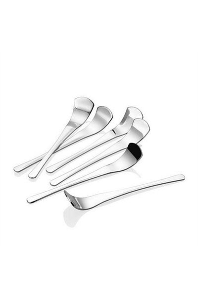 Onedekor Set of 6 Stainless Steel Teaspoons Shiny Silver