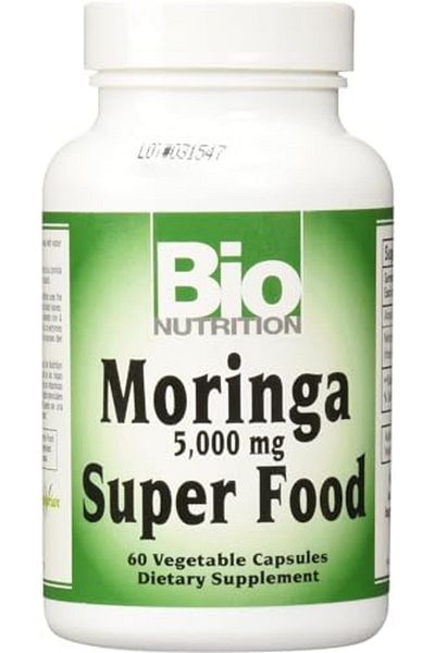 Bio Nutrition Moringa Super Food 5,000 Mg Vegetable Capsules, 60 Count