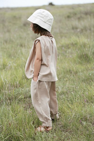 Catz Kids Pantaloni din muselină din nurcă Tricou fără mâneci din muselină din nurcă