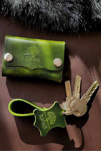 Rumi Deri Special Boxed Genuine Leather Minimalist Wallet with Card Holder and Keychain Gift