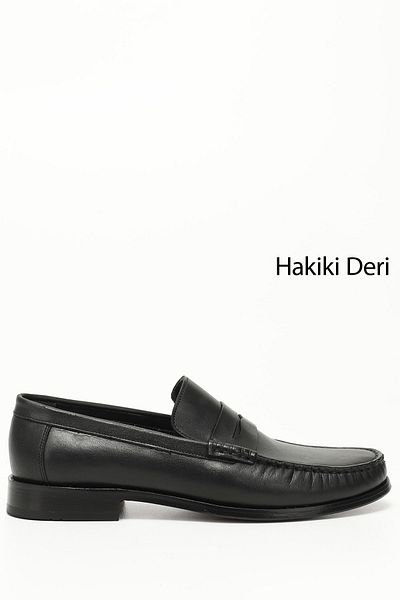 GÖNDERİ(R) Men's Black Leather Sole Genuine Leather Loafer Shoes