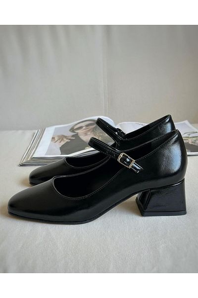 Zuum Tocuri înalte pentru femei în stil Mary Jane - Culoare neagră rustică