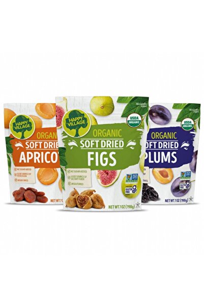 happy vıllage Kuru Erik Kayısı Incir Paketleri (3X198) 594 gr