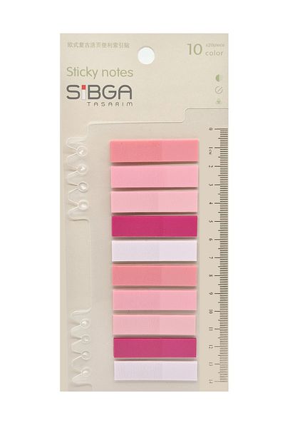 sibga tasarım Transparent Colored Post-It Note Paper - 200 Sheets Bookmark Sticker
