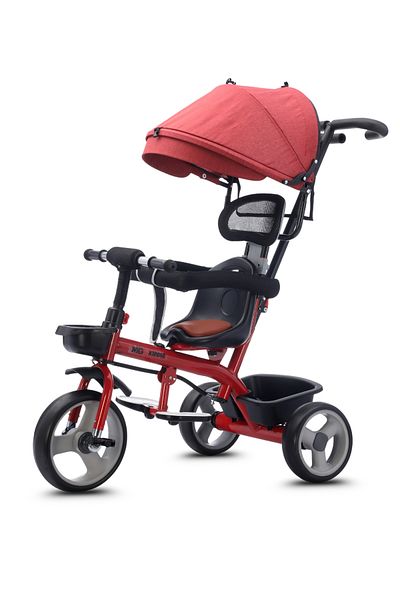 MG Folding Toddler Tricycle For 1-5 Years Old, 4-in-1 Kids Stroller Trolley, 360 Swivel Seat