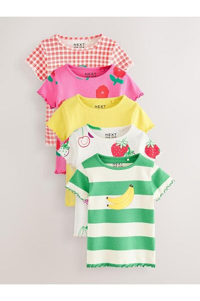 Next Baby Fruit Motif Turquoise Yogurt Listel Burrope Monkey Dress 5-Piece Set