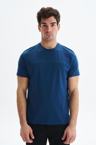 Arma Ανδρικό μπλουζάκι Indigo Regular Fit με στάμπα μονό ζέρσεϊ με λαιμόκοψη Y 29344472702