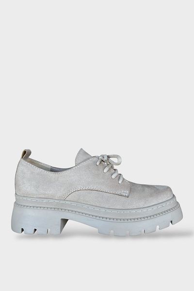 Liger Pantofi Oxford de damă cu șireturi cu talpă înaltă BEI