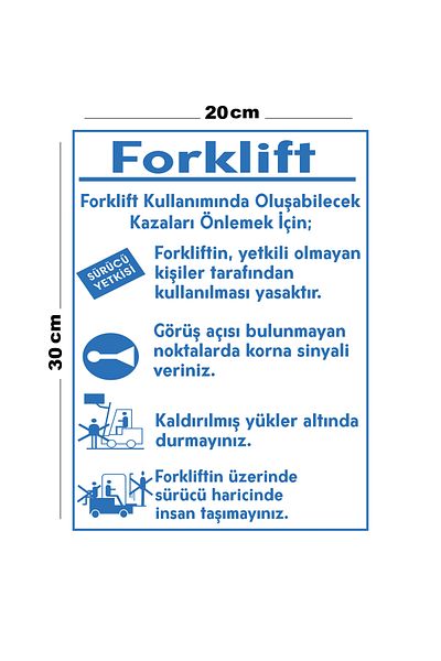 Lucena Metal Forklift Use 20cm X 30cm A4 Size Warning Sign Directional Sign