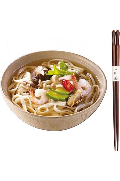 Bosdontek Set Of 2 Pairs Of Japanese Chopsticks, Wood, Brown, 23 Cm