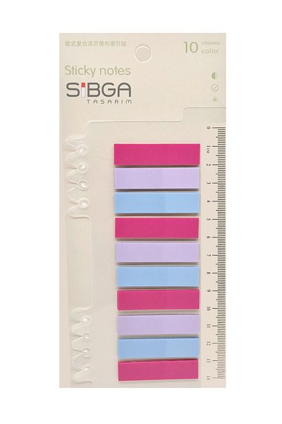 sibga tasarım Transparent Colored Post-It Note Paper - 200 Sheets Bookmark Sticker