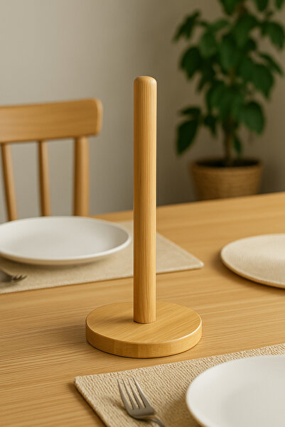 MİS KİTCHEN Bamboo Napkin Holder - Paper Napkin Holder Countertop Towel Holder Paper Towel Stand Tableware Kitchen Organizer