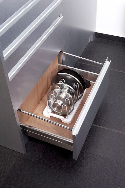 Prima Nova Gray Fin In-Cabinet Pot Lid Holder