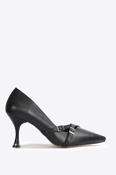 Vizon Ayakkabı Women's Black Classic Heeled Shoes Vzn25Y-026