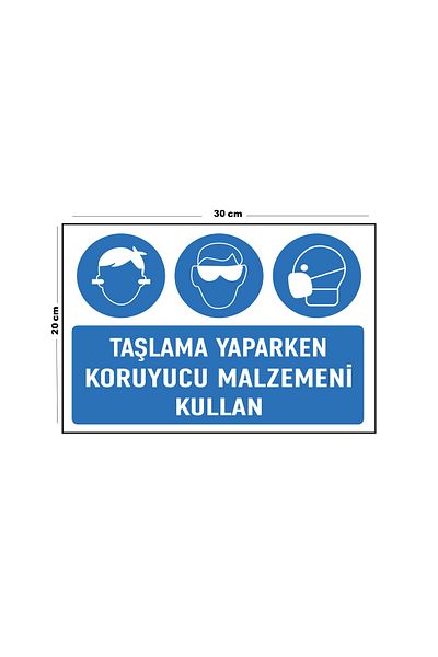 Lucena Use Protective Material When Grinding Metal 20cm X 30cm A4 Size Warning Sign Direction