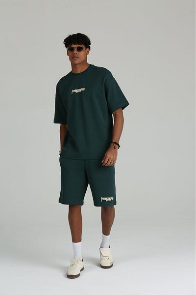 The Champ Clothing Men's Keepgoing Printed 2 Thread Shorts T-Shirt Set