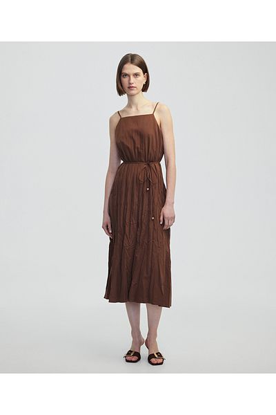 İpekyol Slim Belted Dress with Wrinkle Effect