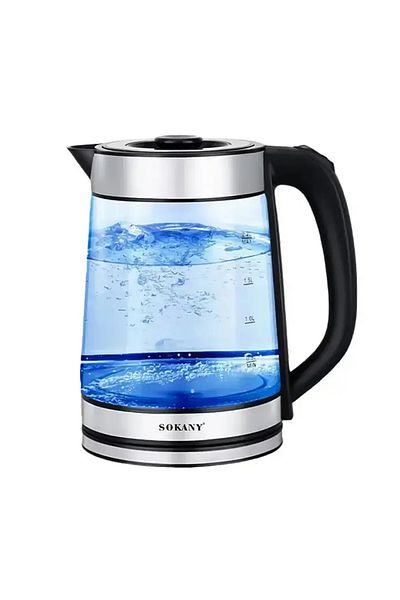 SOKANY 2.2L 2000W Electric Cordless Glass Kettle with Boil Dry Protection, Auto Shut Off & Easy to Clean