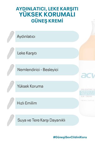 Acvit Brightening, Anti-Blemish, High Protection Sunscreen Spf 50+ Pa++++ 100 ml