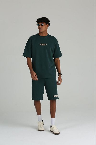The Champ Clothing Men's Keepgoing Printed 2 Thread Shorts T-Shirt Set