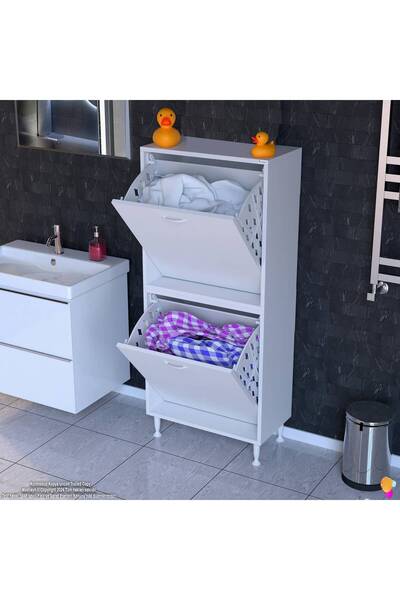 Modilayn İLKİM Modern Çamaşır Ünitesi, 55x138x32,5 cm Gizli 4 Göz Minimalist ...