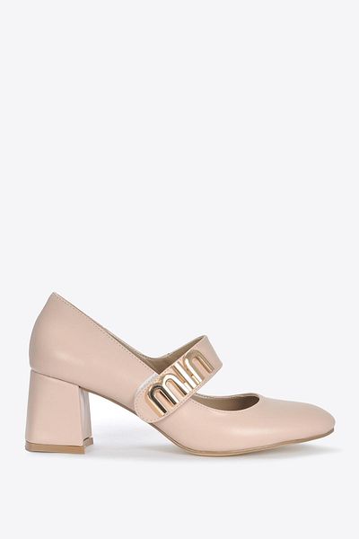 Vizon Ayakkabı Beige Classic Heeled Women's Shoes Vzn25Y-002