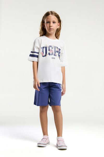 U.S. Polo Assn. Girl's White Pajama Set 50312414 -Vr013