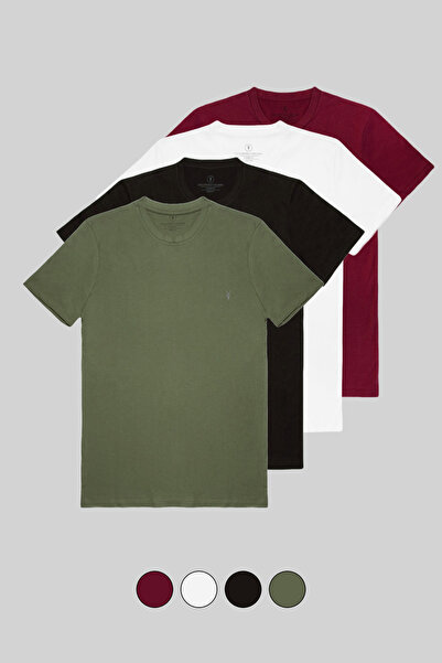 MAXIMILLIAN Tricou de bază din 4 piese pentru bărbați