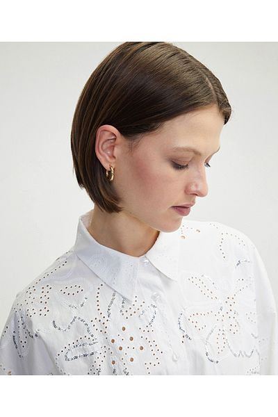 İpekyol Sequin Embroidered Scallop Shirt