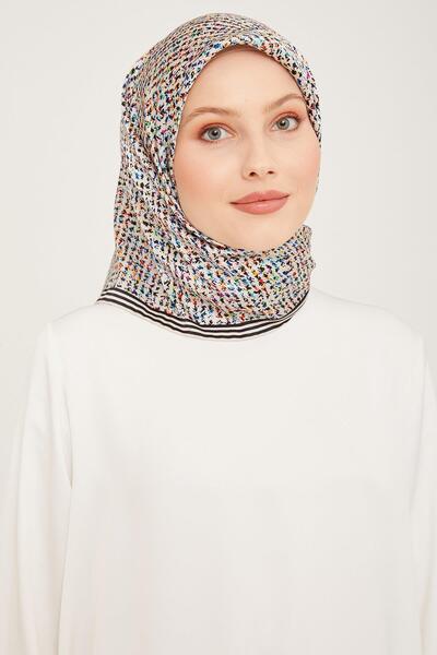 Armine İpek Eşarp Nostalji - 9013-04 Ekru Twill