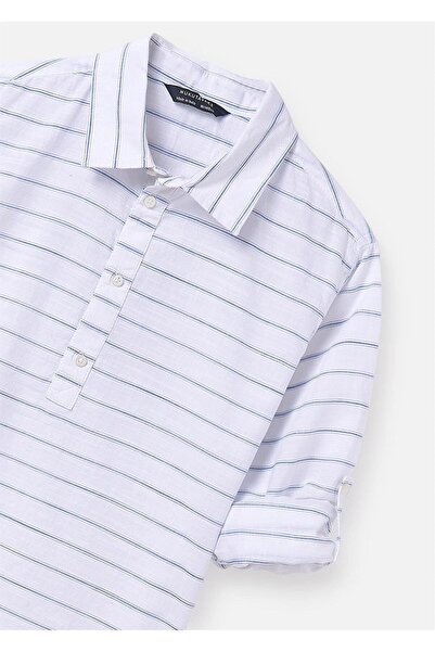 MAYORAL Cămașă cu dungi pentru băiat albă 6143