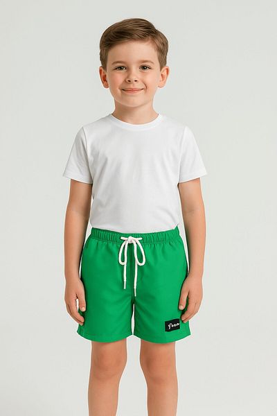 MARKAPIA Boy's Pocketed Mesh Water Patterned Swim Shorts
