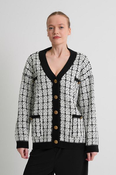 ALEXANDERGARDI Cardigan tricotat cu buzunare cu model (A91022-S)