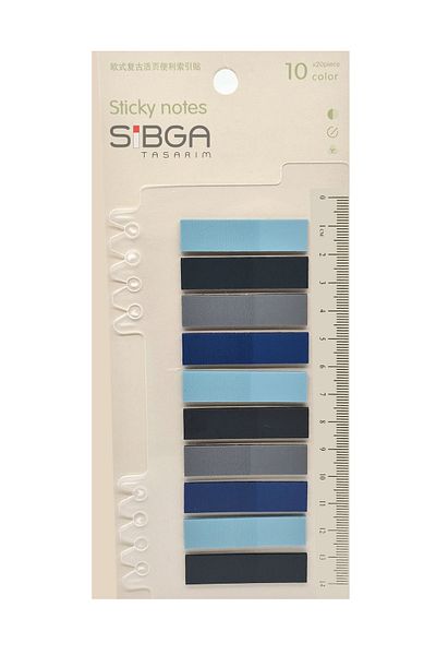 sibga tasarım Transparent Colored Post-It Note Paper - 200 Sheets Bookmark Sticker