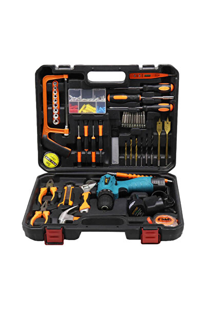 SPIRE مجموعة أدوات مكونة من 100 قطعة مع بطارية مثقاب 12 فولت